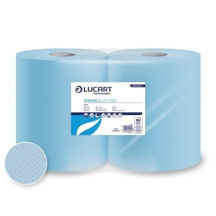 Lucart Strong Blue 3.500 ipari törlő, 3r., kék, 500lap/tek., 2tek./zsugor