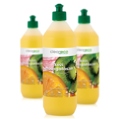 CLEANECO Kézi Mosogatószer koncentrátum - mangó & papaya illattal 1L - újrahasznosítható csomagolásban