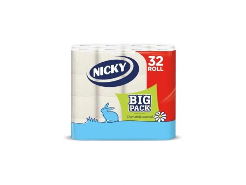 NICKY Big Pack toalettpapír, 32 tekercs, 3 rétegű, 3 840 lap