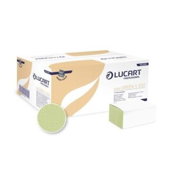   Lucart Easy Green V 250, Z hajtott kéztörlő, 1 r., zöld, 250lap/cs.,20cs./krt
